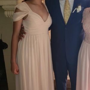 Blush Pink Floor Length Bridesmaid Dress (LuLu’s)